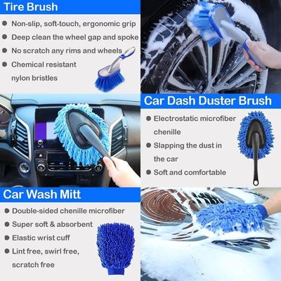 26pcs Brush Set para limpieza de automóviles Kit de herramientas para interiores