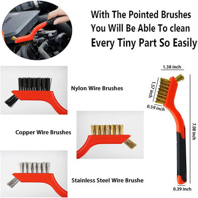17pcs Red Drill Soft Brushes Set Car Detailing Brush para el lavado de neumáticos de ruedas de automóviles