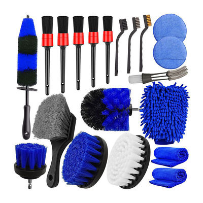 20pcs de ruedas de automóviles, neumáticos, cepillos de limpieza, kit de detalle, ruedas, perforación de borde, cepillos de detalle, lavado.