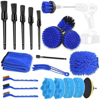 21 Pcs Herramientas de limpieza de automóviles Kit de pulido almohadillas de esponja para ruedas Interior del tablero de instrumentos