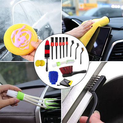 Suministro directo de fábrica 15pcs Detalle de la rueda del coche / neumáticos Set de cepillado Kit para la limpieza de la motocicleta de automóvil herramientas de lavado