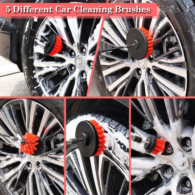24 Pcs Car Detailing Brush Set Drill Soft Brushes Kit de lavado con gel de limpieza para el interior y el exterior