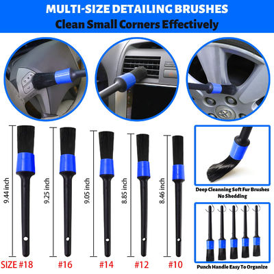 22 Pcs Kit de detalle de automóviles cepillos Conjunto de limpieza de interiores con perforación automática cepillado blando pegamento esponja almohadillas de pulido