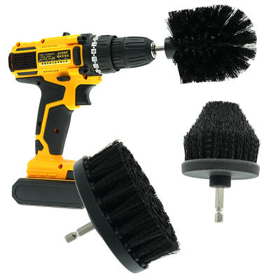 3pcs de limpieza de coches negros con levadura, taladro, brocha y herramientas de cepillado de 4 pulgadas.