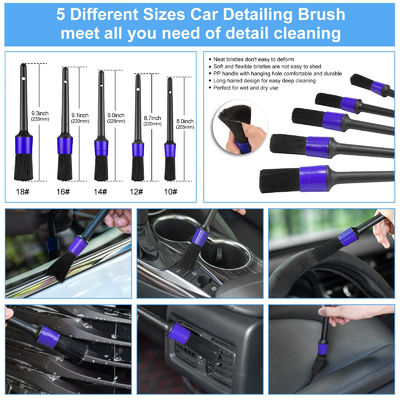 23 Pcs Borrar cepillos blandos adjunto automático detallado cepillo azul para la limpieza de ruedas