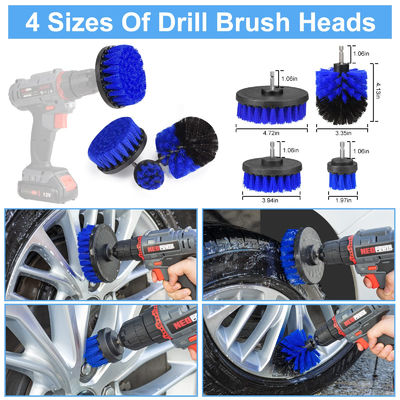 23 Pcs Borrar cepillos blandos adjunto automático detallado cepillo azul para la limpieza de ruedas