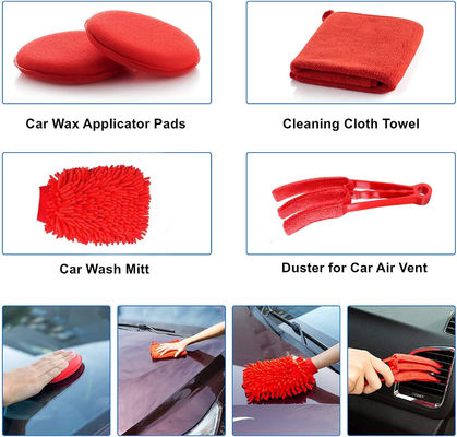 19Pcs de maquinaria de detalle de cepillado conjunto con bolsa de transporte todo propósito limpio para la limpieza interior, exterior