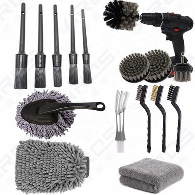 Nuevo juego de limpieza de automóviles gris 16PCS herramientas de limpieza de automóviles para productos asistidos por lavadora de automóviles