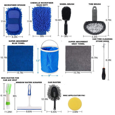 Kit de cuidado del cepillo de limpieza de automóviles de microfibra