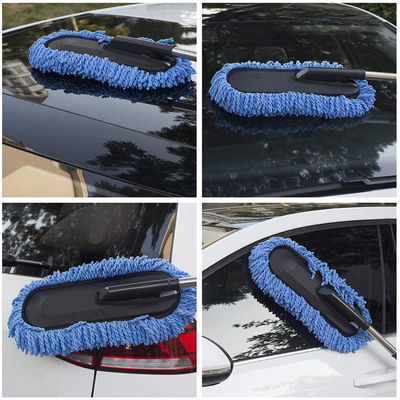3pcs azul suave de limpieza del coche detallado cepillado de la rueda de la aleación de microfibra cepillado con mango largo