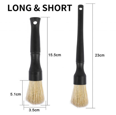 Cabello de jabalí natural servicio de coche detallado cepillo 2pcs