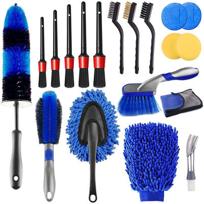 Kit de cepillado personalizado para automóviles de automóviles con ruedas de ac acero limpiador de tablero de instrumentos 19pcs
