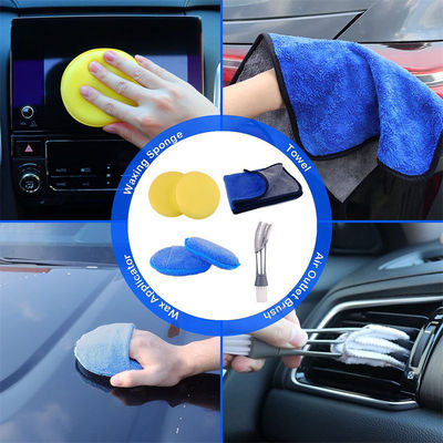 Kit de cepillado personalizado para automóviles de automóviles con ruedas de ac acero limpiador de tablero de instrumentos 19pcs