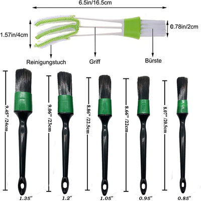 Verde 11Pcs Bristle limpiador de ventilación del coche Brush Dust Set para el aire acondicionado