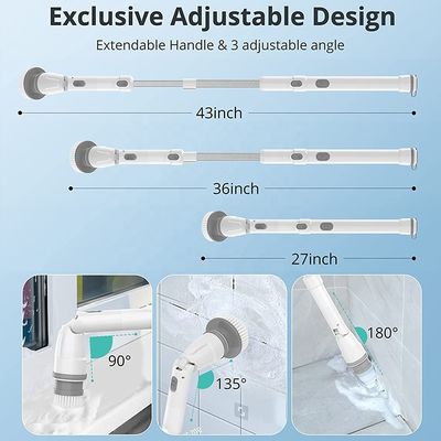 Limpiador eléctrico retráctil de cepillo de giro para baño 2500mAh