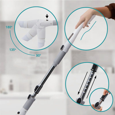 Limpiador eléctrico retráctil de cepillo de giro para baño 2500mAh