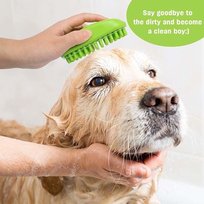 Baño Calmante Baño para Perros Lavadora de Frotis de goma PET Cepillo de Masaje para Cabello Largo Corto