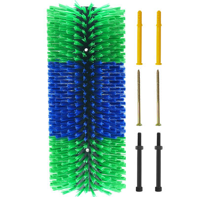 Cepillo de vaca de color verde y azul con material de nylon resistente al desgaste para limpiar la piel de vaca