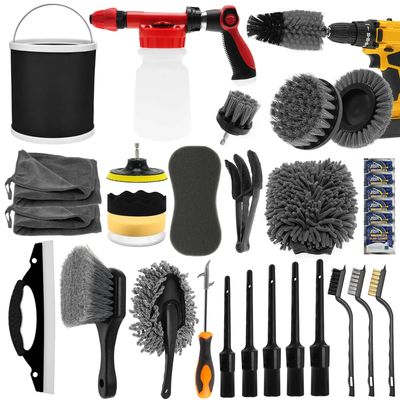 Color gris 33pcs pincel para detalles de automóviles con logotipo personalizado