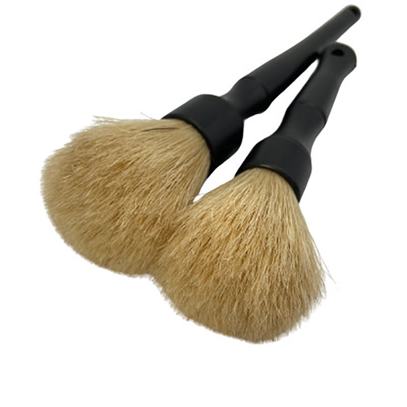 Cabello de jabalí natural servicio de coche detallado cepillo 2pcs