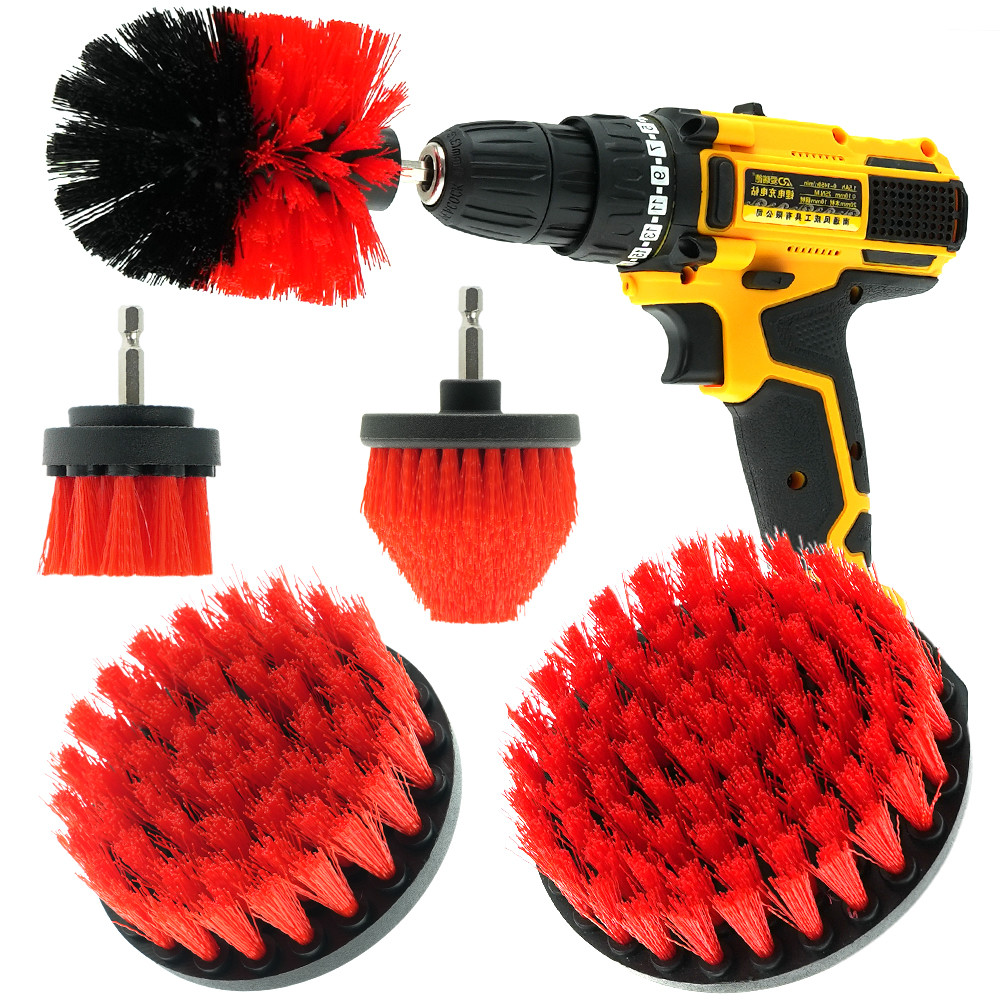 Venta caliente de 5 piezas Pp taladro de pincel de limpieza para limpieza de baño de alfombras de automóviles