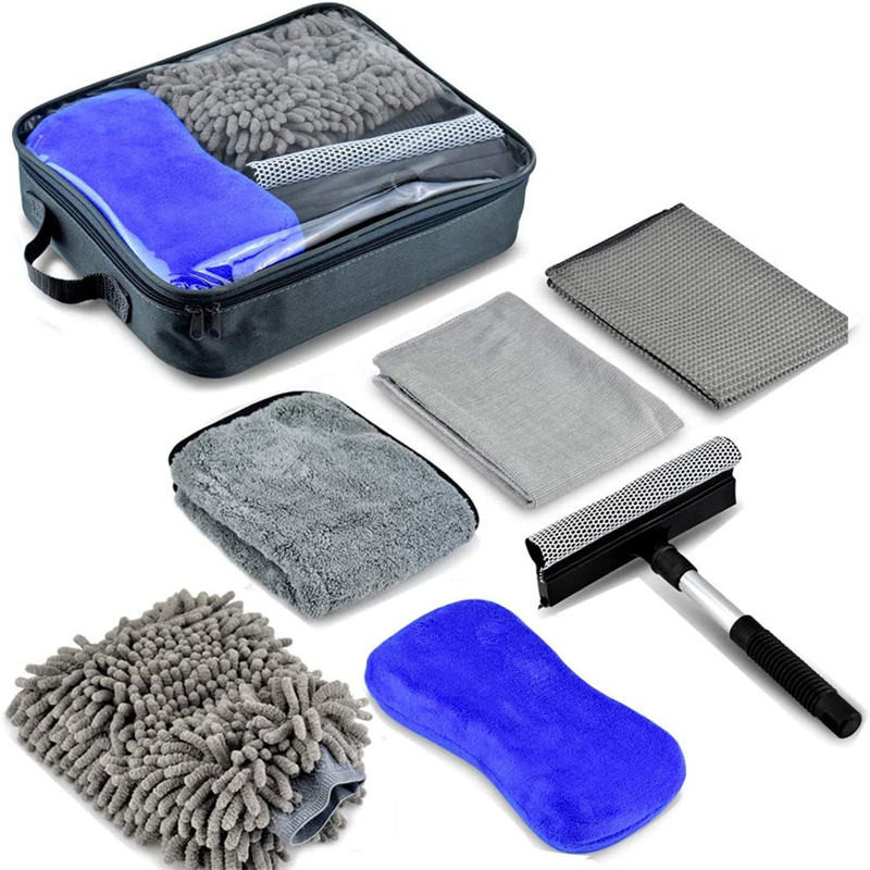 Lavado automático de tela de microfibra suave con cepillo detallado Set de cepillos 7pcs