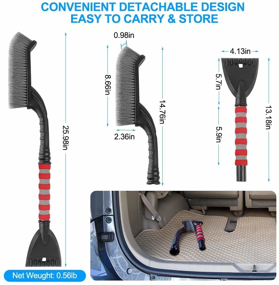 Cuchillo de nieve extraíble extensible Kit de raspador de hielo para parabrisas de automóviles