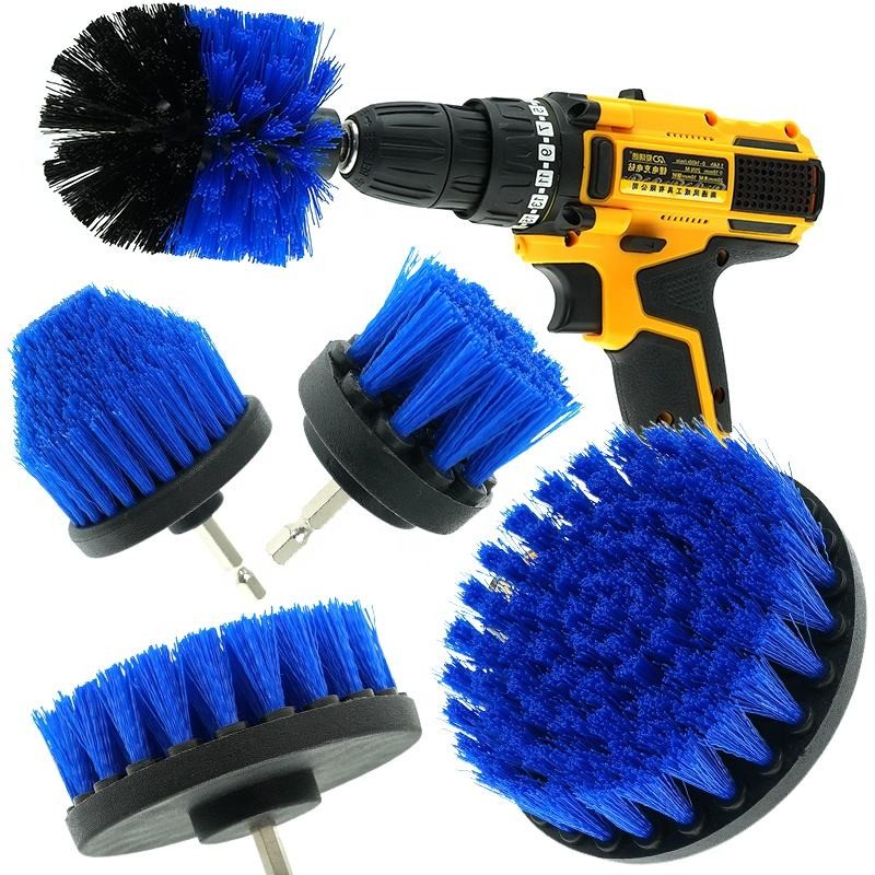5pcs Herramientas de limpieza para el hogar Kit de limpieza de automóviles Detallado taladro de cepillo para limpieza de alfombras
