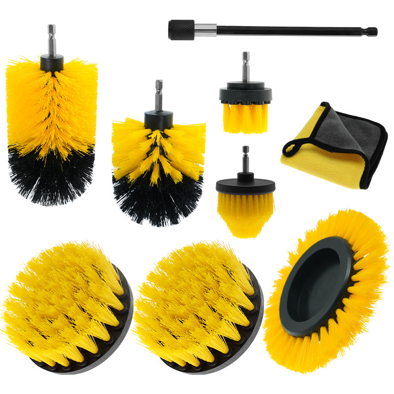 Amarillo Efectivo de limpieza taladro de pincel de conexión de alta potencia de limpieza