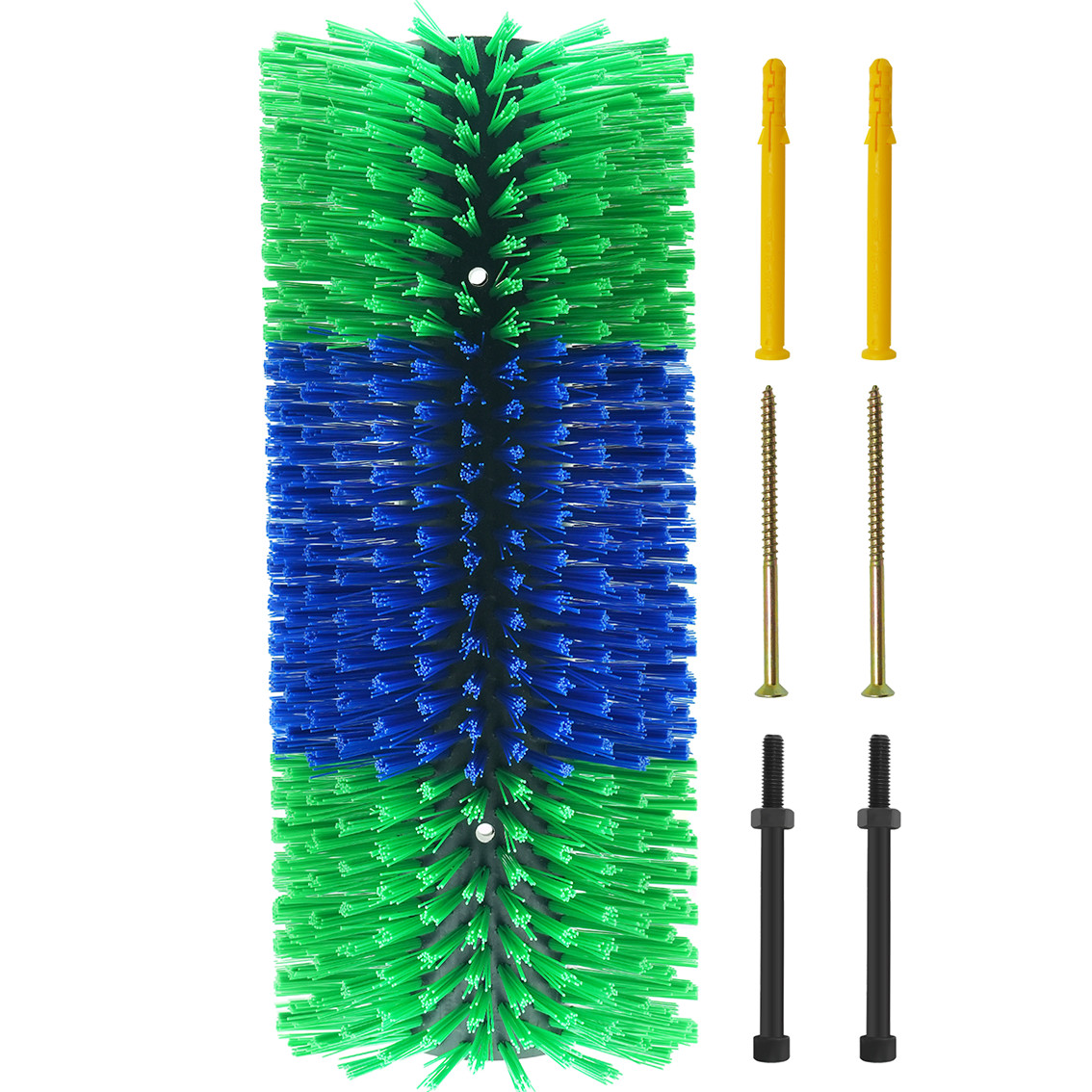 Cepillo de vaca de color verde y azul con material de nylon resistente al desgaste para limpiar la piel de vaca
