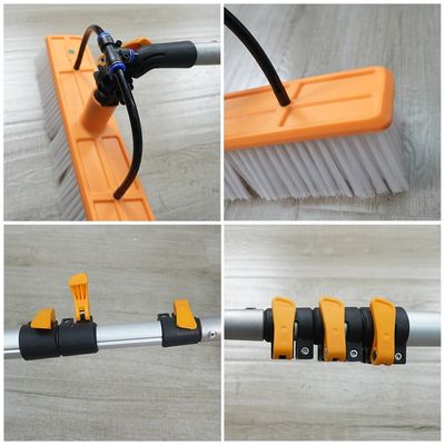 Cepillo de limpieza de paneles solares telescópicos con mango de aluminio ajustable